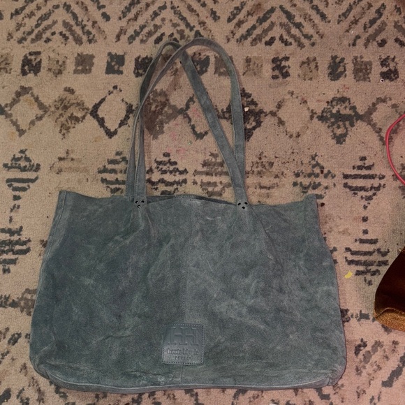 Haute Hippie Handbags - Haute Hippie Gray Suede Hobo Bag